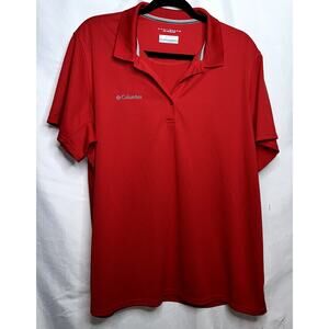 Columbia Men's Size 2XL Red Omni-Shade Sun Protection Short Sleeve Button Polo